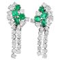 Emerald & Diamond 9.00cts Statement Drop 18K White Gold Earrings 