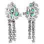 Emerald & Diamond 9.00cts Statement Drop 18K White Gold Earrings 