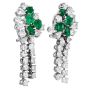 Emerald & Diamond 9.00cts Statement Drop 18K White Gold Earrings 
