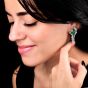 Emerald & Diamond 9.00cts Statement Drop 18K White Gold Earrings 
