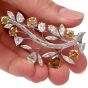 Estate 16.52ct GIA Natural Fancy Diamond Leaf Pin Brooch