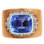  Buccellati Vintage Certified 3.50ct Ceylon Sapphire 18K Gold Ring |Dover Jewelry|