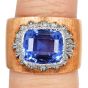  Buccellati Vintage Certified 3.50ct Ceylon Sapphire 18K Gold Ring |Dover Jewelry|