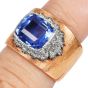  Buccellati Vintage Certified 3.50ct Ceylon Sapphire 18K Gold Ring |Dover Jewelry|