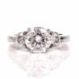GIA F-SI1- 2.89 Three Stone Diamond Engagement Platinum Ring