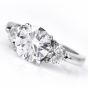 GIA F-SI1- 2.89 Three Stone Diamond Engagement Platinum Ring