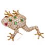 Oscar Heyman 7.27cts Diamond Frog Gold Pin Brooch