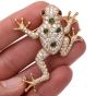 Oscar Heyman 7.27cts Diamond Frog Gold Pin Brooch