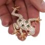 Oscar Heyman 7.27cts Diamond Frog Gold Pin Brooch