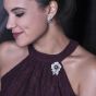 Designer Craig Drake Diamond Pearl 18K Gold Flower Brooch Pin