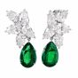 Extraordinary GIA Diamond Emerald Platinum Clip-On Day & Night Earrings