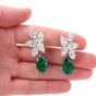 Extraordinary GIA Diamond Emerald Platinum Clip-On Day & Night Earrings
