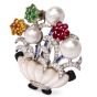 Estate 10.58cts Multi-Gem Flower Basket Lapel 18K Gold Brooch 49.4 Grams