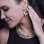 Estate GIA Fancy Pink, Yellow & White Diamond  Gold Pendant Earrings