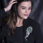 Large Peacock Emerald Diamond 18K Gold Floral Spray Brooch 17.85 carats