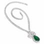 GIA 17.18ct Pear Emerald & Diamond 18k Gold Necklace l Dover Jewelry Miami