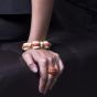 1970's Coral 18K Yellow Gold Link French Bangle Bracelet