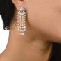 Sparkling 14.16cts Diamond Platinum Cascading Chandelier Earrings