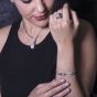 Antique Art Deco Diamond Emerald Onyx Platinum Link Bracelet