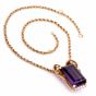 Gueblin Vintage Retro Amethyst Seed Pearl Gold Pendant Necklace