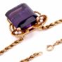Gübelin Vintage Retro Amethyst Seed Pearl Gold Pendant Necklace