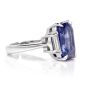 Estate Natural No Heat 9.07ct Ceylon Sapphire Trapezoid Diamond Platinum Ring
