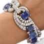 GIA Diamond 119.89cts No-Heat Sapphire Platinum Bracelet-Dover Jewelry