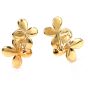  Angela Cummings 1980s Yellow Gold  Clip-on Flower Earrings
