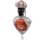 Giulio Nardi Antique Coral Blackamoor diamond 18k-Gold Lapel Brooch