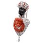 Giulio Nardi Antique Coral Blackamoor diamond 18k-Gold Lapel Brooch