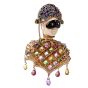Nardi Moretto Antique multi-Gem yellow gold Arlecchino Lapel Brooch Pin