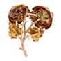 Buccellati Vintage Emerald Sapphire Yellow Gold Floral Pin Brooch 