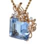 Seaman Schepps Vintage Aquamarine Diamond Brooch Pin Pendant 
