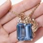 Seaman Schepps Vintage Aquamarine Diamond Brooch Pin Pendant 