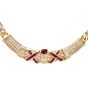 Estate 23.10 carats Diamond and Red Ruby 18k Gold Choker Necklace