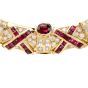 Estate 23.10 carats Diamond and Red Ruby 18k Gold Choker Necklace