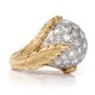 Vinatge-diamond-platinum-yellow-gold-bombe-cocktail-ring