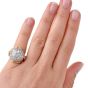 Vintage Diamond Platinum Yellow Gold Bombe Cocktail Ring 
