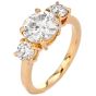 GIA 2.03cts J VVS2 14K Yellow Gold Three Stone Classic Engagement Ring|Dover Jewelry|