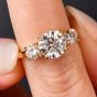 GIA 2.03cts J VVS2 14K Yellow Gold Three Stone Classic Engagement Ring|Dover Jewelry|