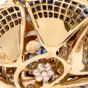 Sabbadini Invisible Mystery Set Sapphire Diamond Flower Brooch Pin