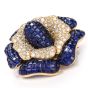 Sabbadini Invisible Mystery Set Sapphire Diamond Flower Brooch Pin
