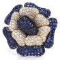 Sabbadini Invisible Mystery Set Sapphire Diamond Flower Brooch Pin