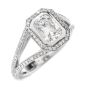 Diamond Pave Split Platinum Engagement Ring            