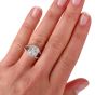 Diamond Pave Split Platinum Engagement Ring            