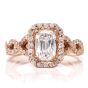 Diamond Twisted 18K Gold Halo Engagement Ring   