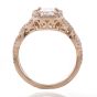 Diamond Twisted 18K Gold Halo Engagement Ring   