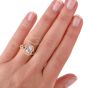 Diamond Twisted 18K Gold Halo Engagement Ring   