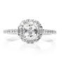 Diamond Baguette Halo Platinum Engagement Ring