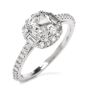 Diamond Baguette Halo Platinum Engagement Ring